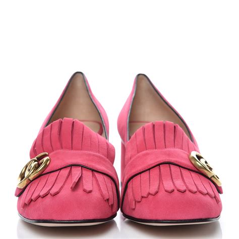 gucci suede tassel loafer pump|Gucci wedge loafers.